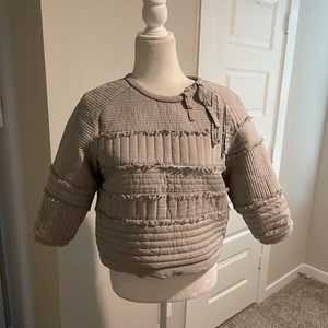 Tibi Juna quilted silk sweatshirt